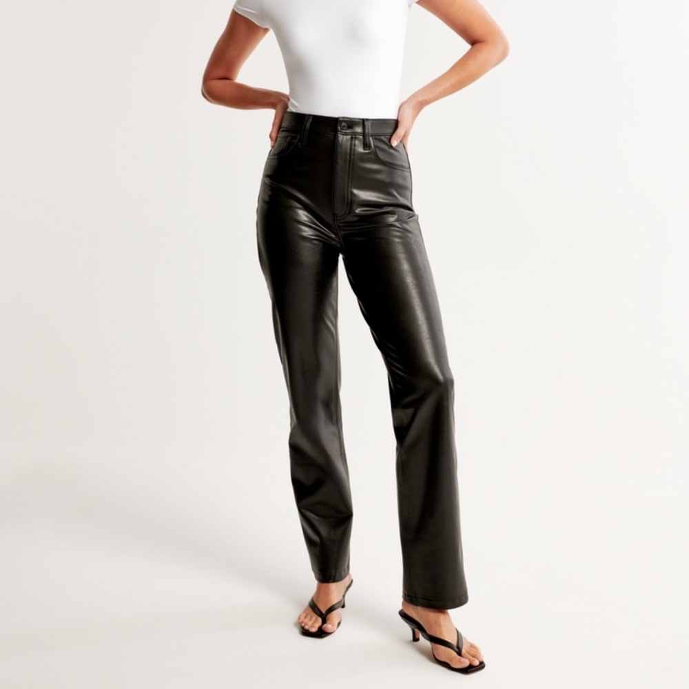 Abercrombie Vegan Leather 90s Straight Pant